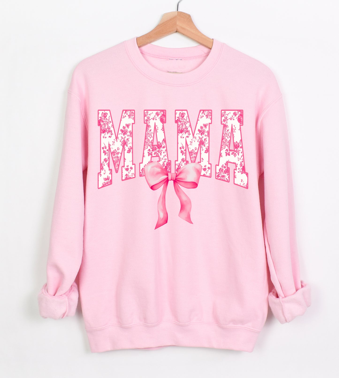 Pink Gildan or Bella Canvas Mama Floral Sweatshirt/ Gifts for Her/ Floral Sweater/ Mothers Day Gift