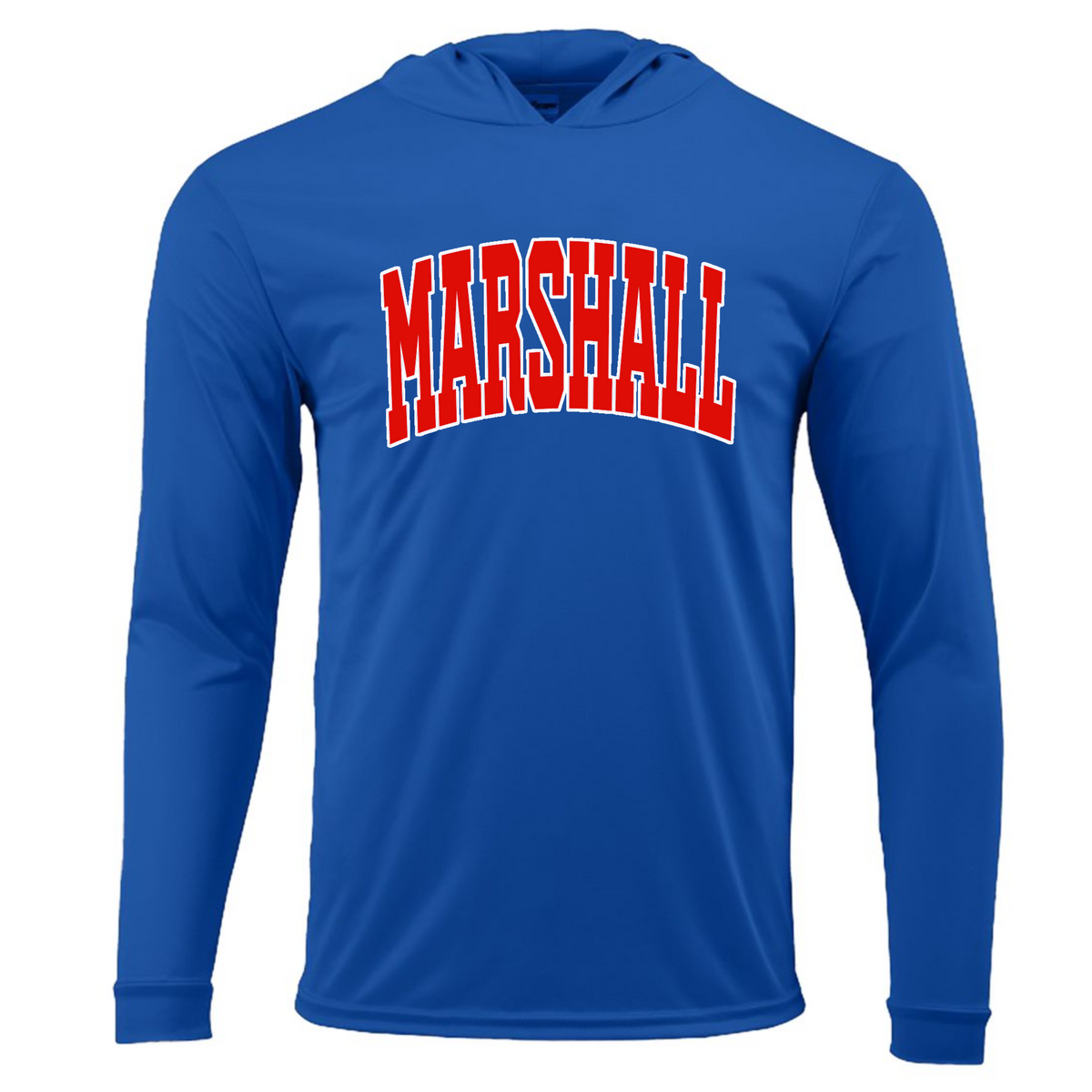Long Sleeve Drifit Marshall Hoodie/ Youth and Adult Sizes