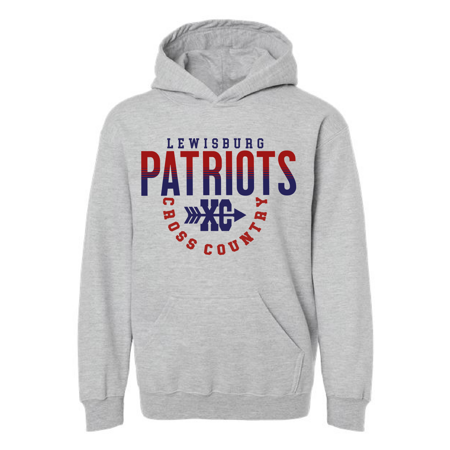 Lewisburg Cross Country Unisex Hooded Sweatshirt - Athletic Gray