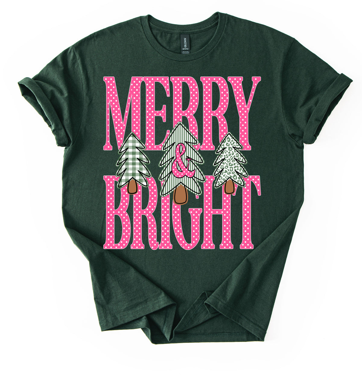 Gildan Softstyle Merry and Bright Christmas Tee - Adult and Youth Sizes