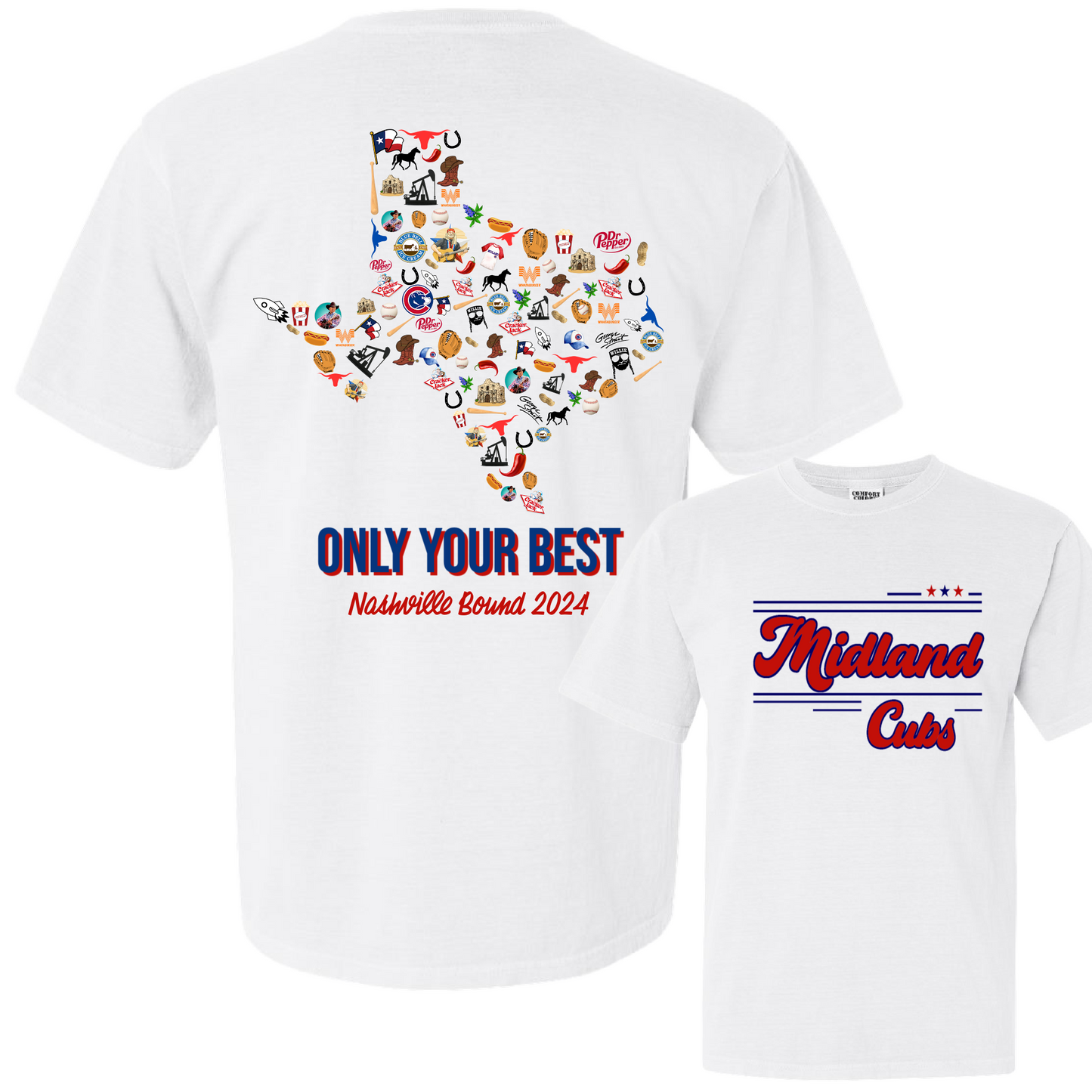 Midland Cubs Nashville Bound Front/Back Tee