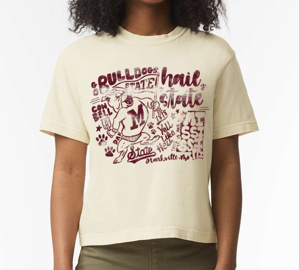 Spirit Drop - Bulldogs State Cropped Comfort Colors Tee