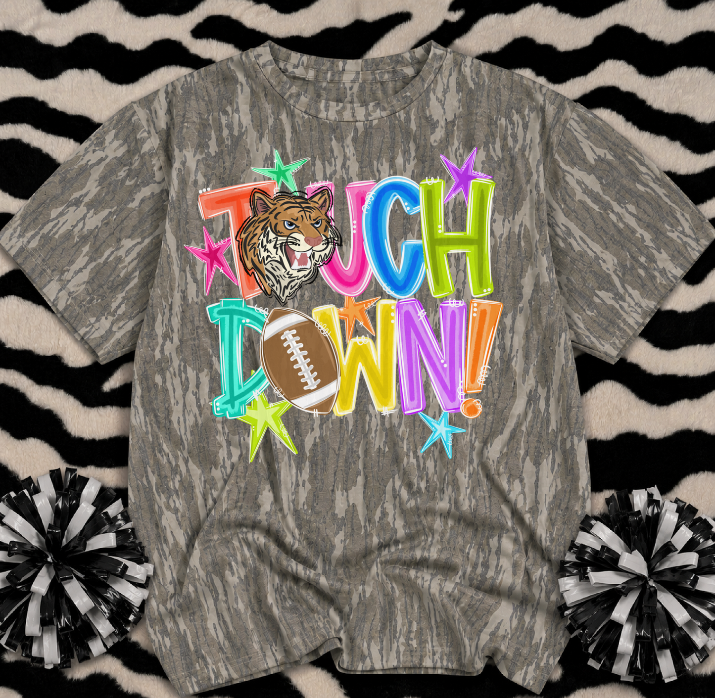 Mossy Oak Camo Shirt/ Hernando Tigers Touchdown Shirt/ Adult Sizes