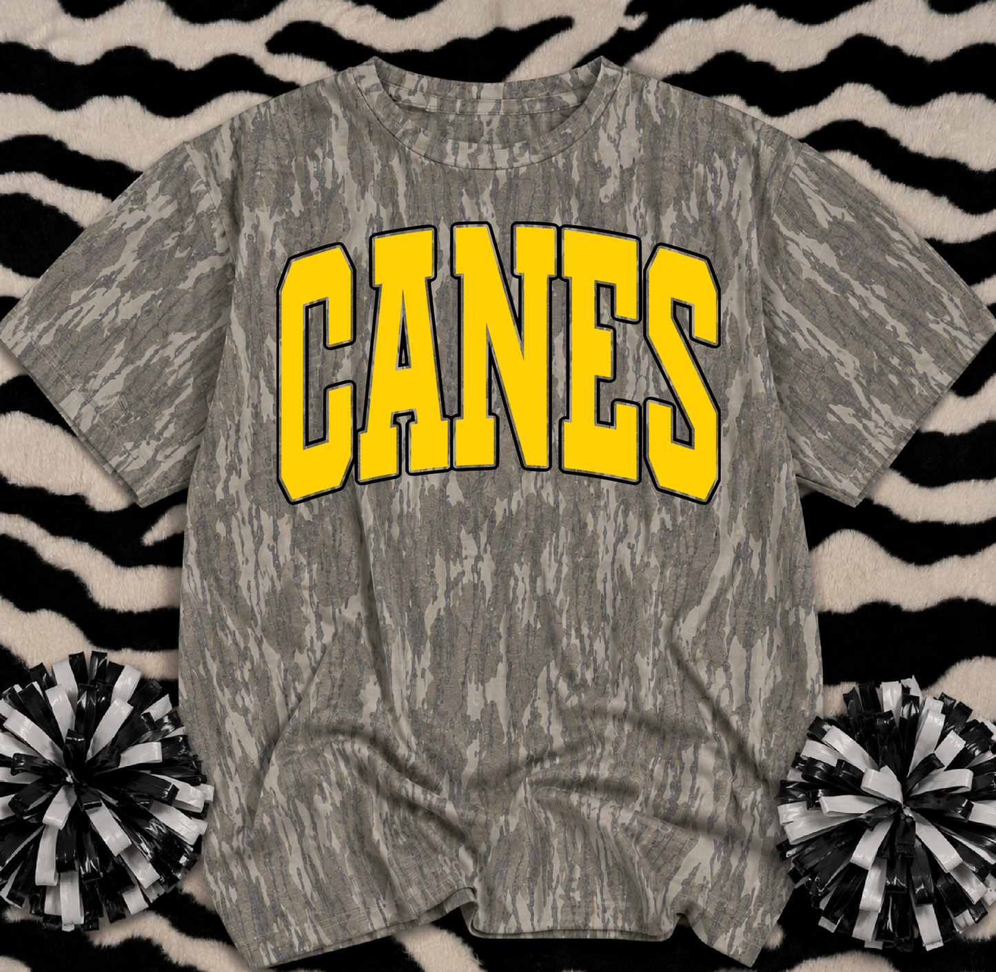 Mossy Oak Canes Baseball Shirt/ Adult Sizes Camo Shirt