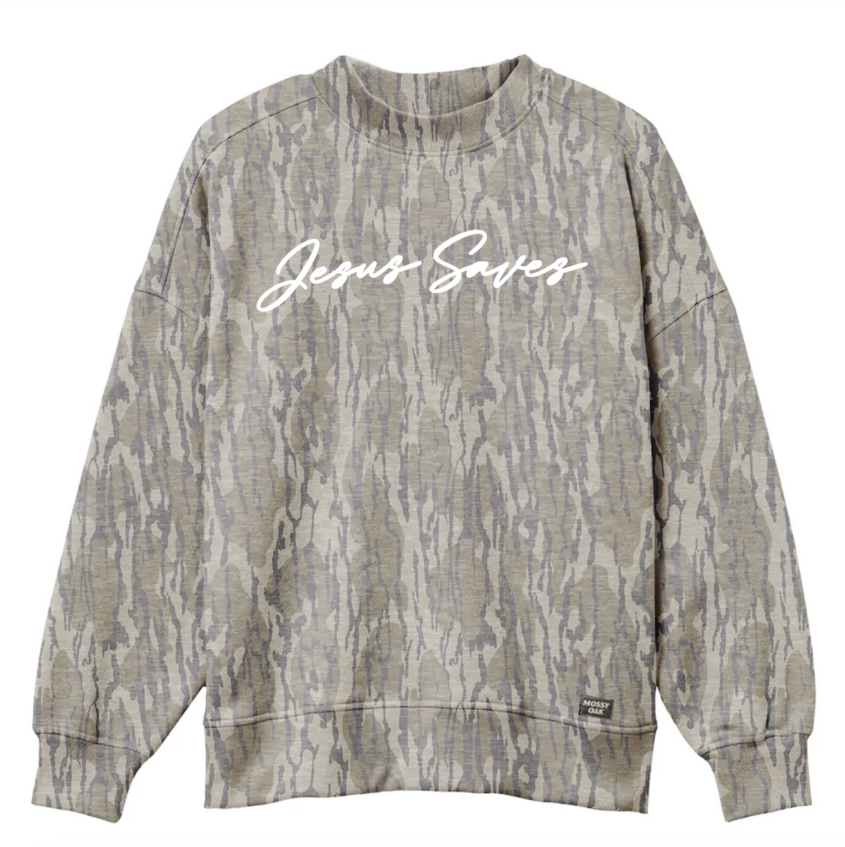 Official Mossy Oak Bottomland Mocknecks - Preorder - Jesus Saves Print/ Religious Mocknecks