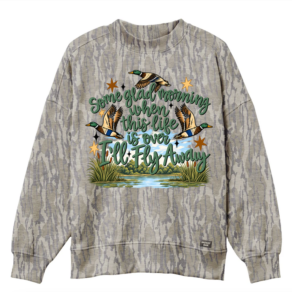 Official Mossy Oak Bottomland Mocknecks - Preorder - I'll Fly Away Print/ Religious Mocknecks