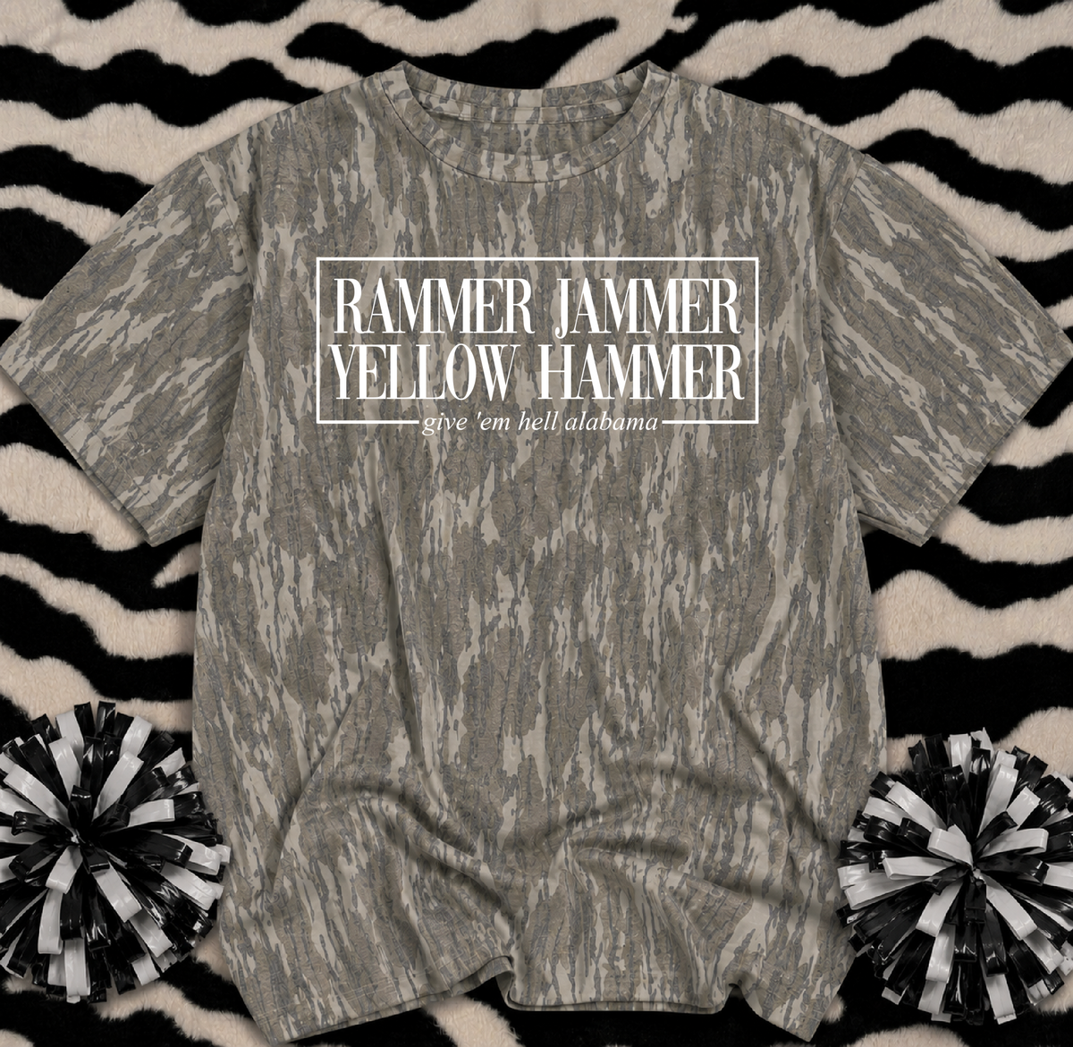 Mossy Oak Camo Rammer Jammer Roll Tide Tee - Youth and Adult Sizes
