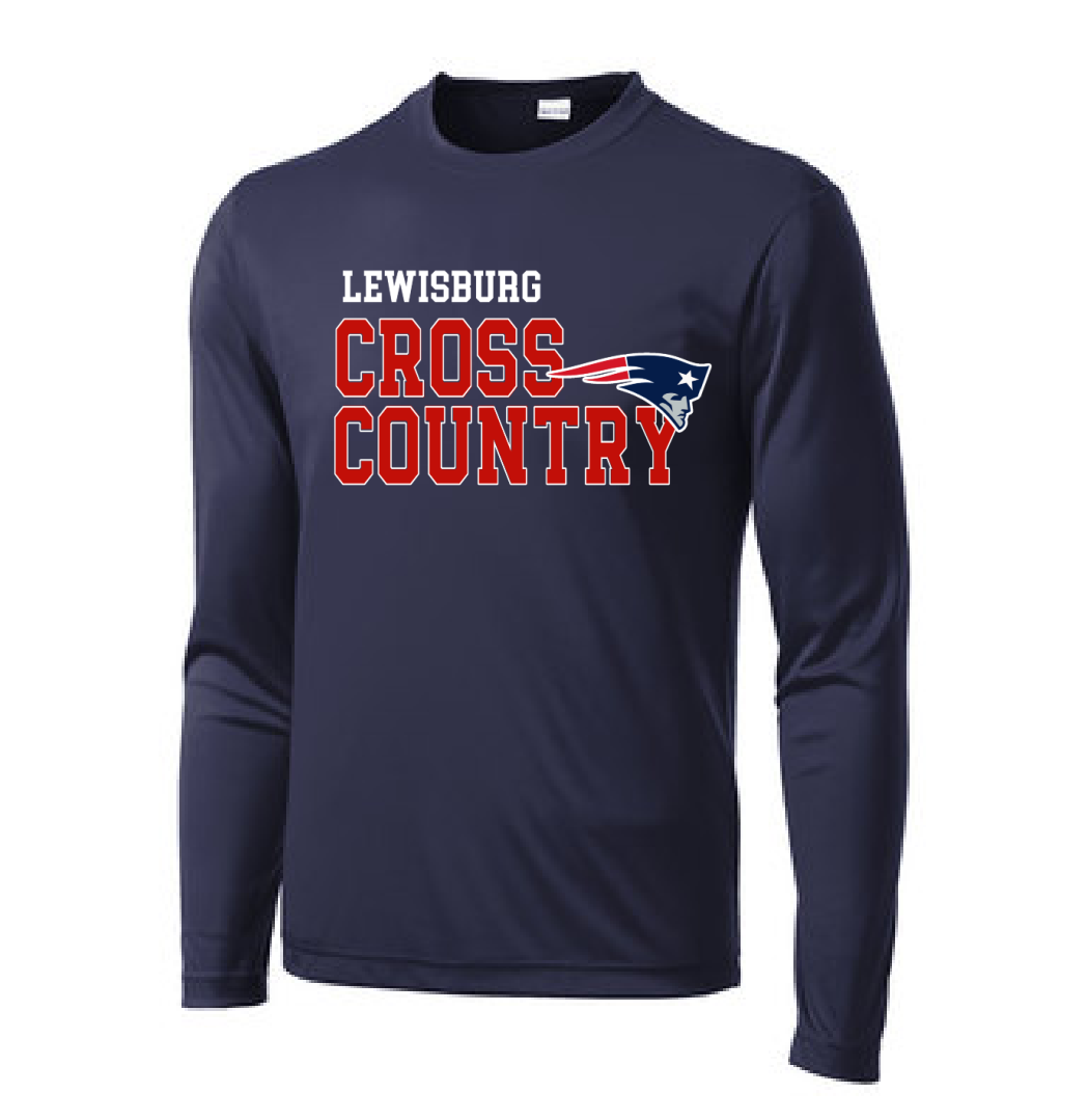 Lewisburg Cross Country Long Sleeve Dri-Fit Navy Shirt