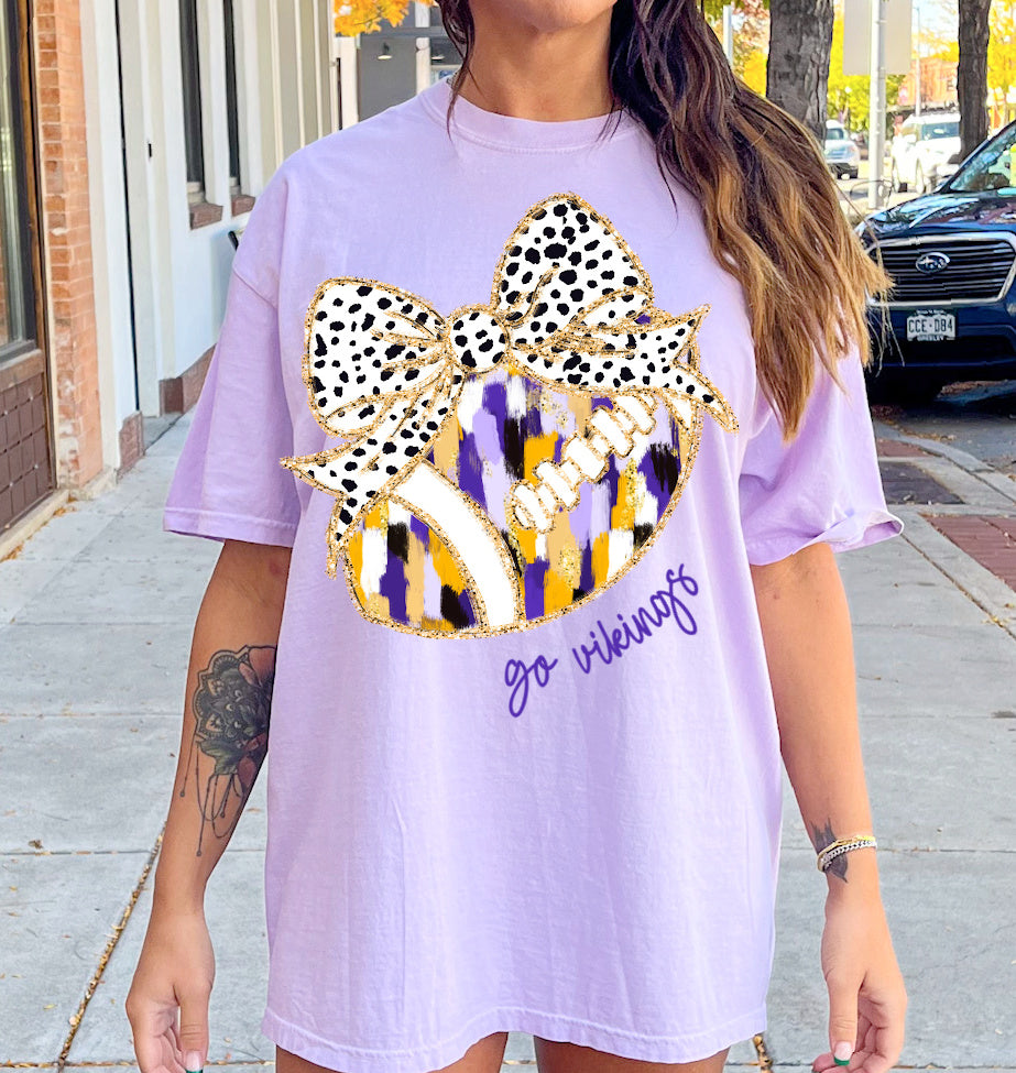 Comfort Colors or Bella Canvas Go Vikings Football Shirt