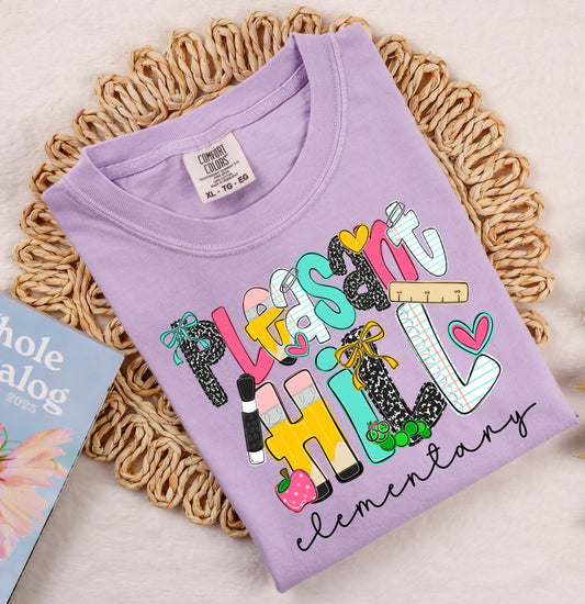 Comfort Colors Pleasant Hill Elementary (OR ANY OTHER SCHOOL) Specific School Tee  - YOUTH and ADULT SIZING