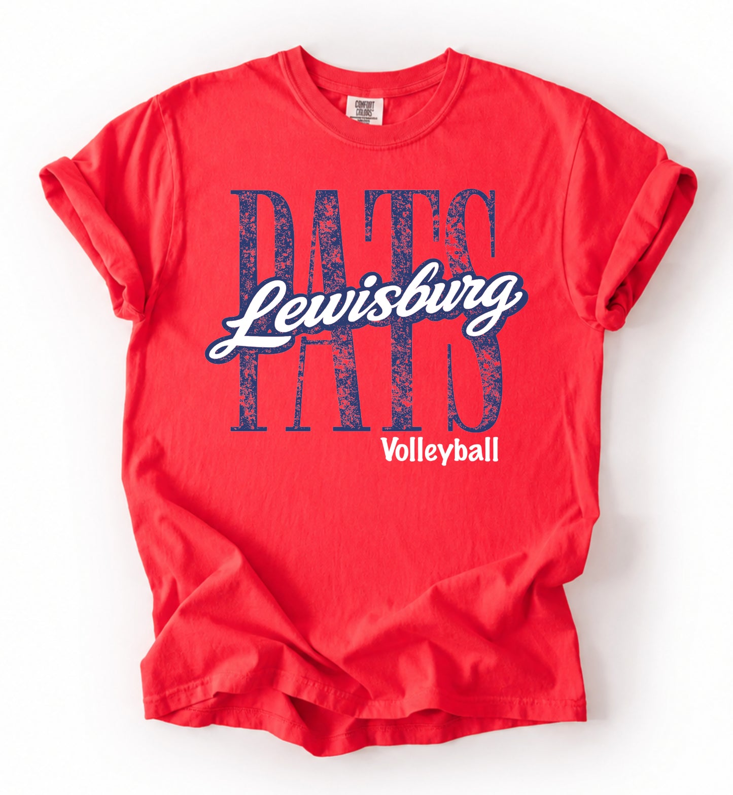 Lewisburg Volleyball Fundraiser - Comfort Colors Paprika Pats Volleyball Tee/ Adult Sizes