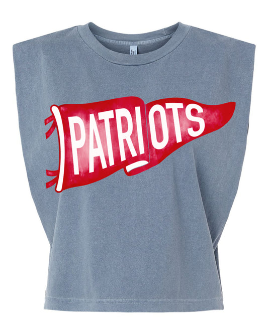 Patriots Pennant Flag Garment Dyed American Apparel Tank / Multiple Colors/ Adult Sizes/ Lewisburg -Desoto County Schools / Mississippi School Shirt