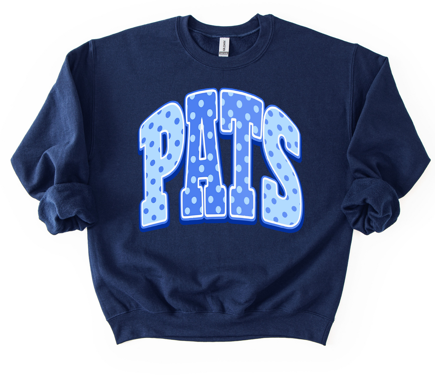 Gildan or Bella Canvas - Pats Polkadot Sweatshirt /Youth and Adult Sizes - Lewisburg/ Marshall Academy
