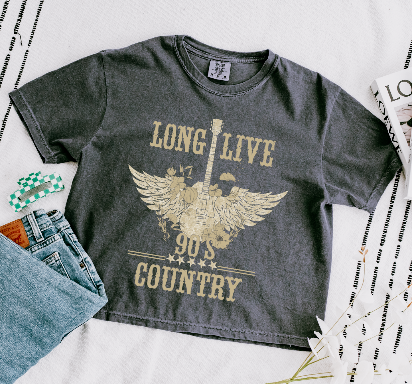 Cropped Comfort Colors Long Live 90's Country Music Tee/ Adult Sizes