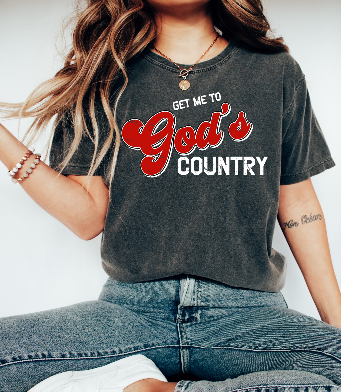 Comfort Colors or Bella Canvas Get Me To God's Country Tee/ Country Concert Tee