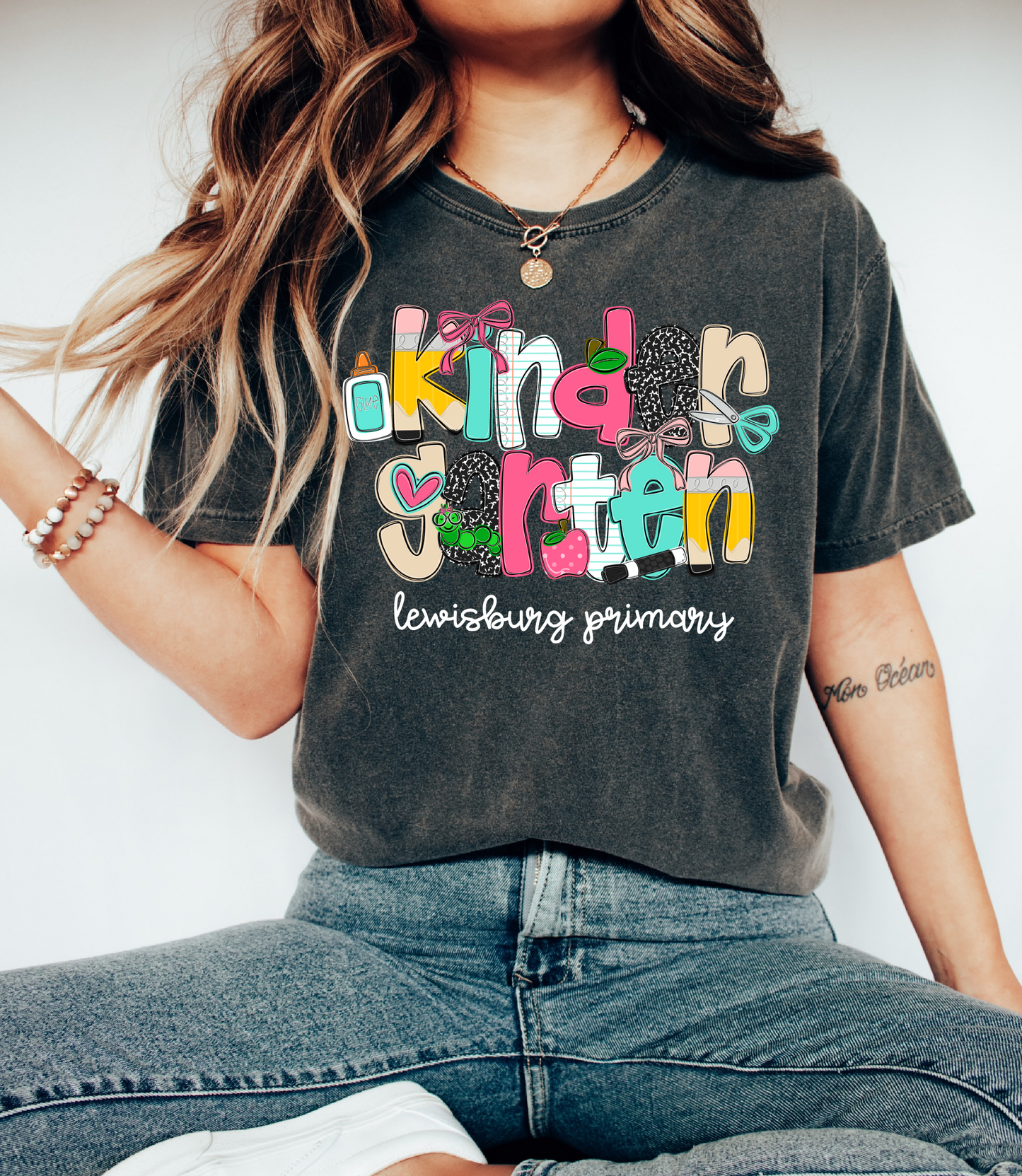 PERSONALIZED SCHOOL Comfort Colors Kindergarten (OR ANY OTHER GRADE) Tee - YOUTH and ADULT SIZING