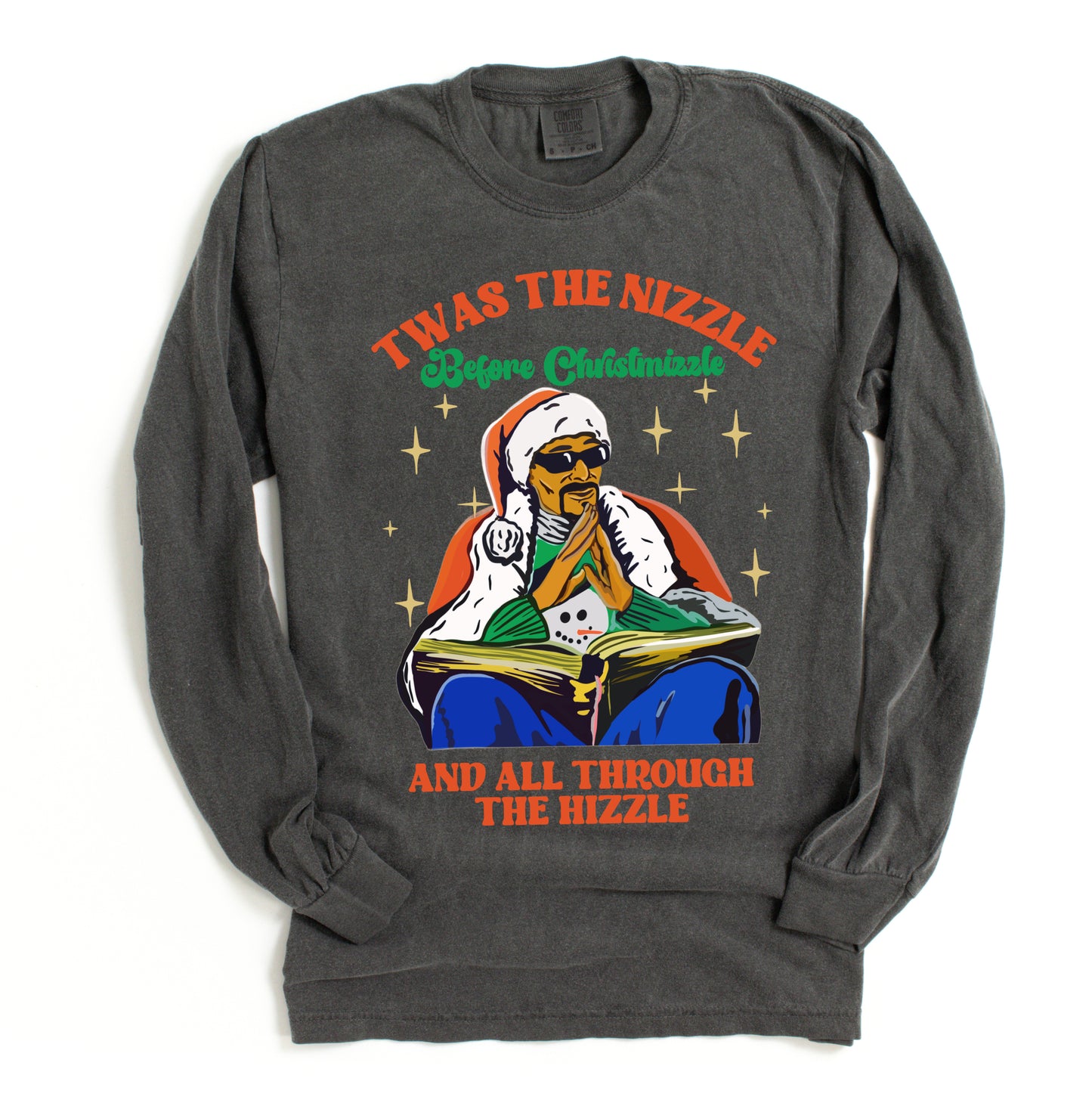 Long Sleeve Comfort Colors Twas The Nizzle Before Christmizzle Tee/Christmas Snoop Shirt/Adult Shirts