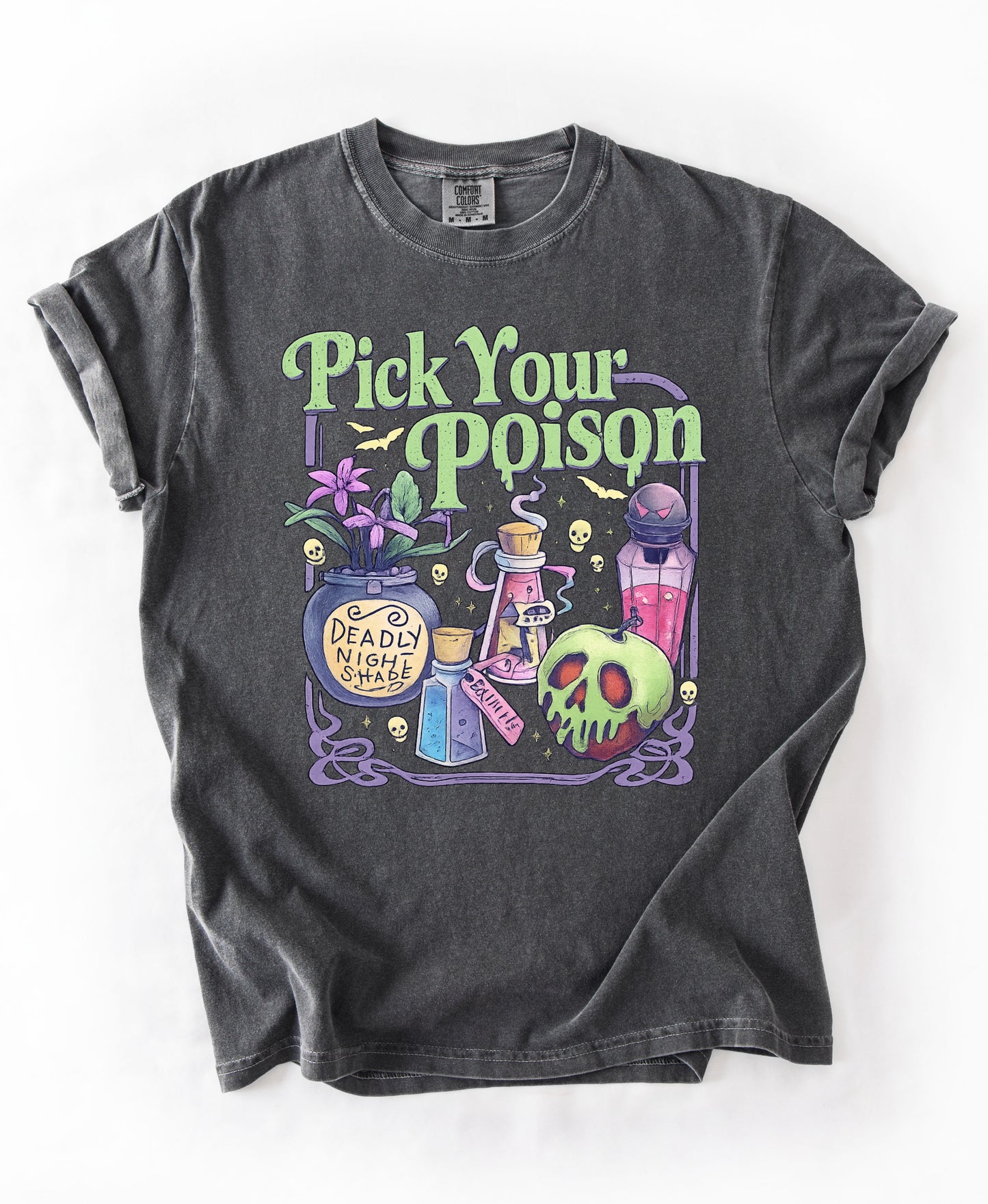 Comfort Colors Pick Your Poison Halloween Tee/Halloween Fall Shirt/ Youth and Adult Shirts