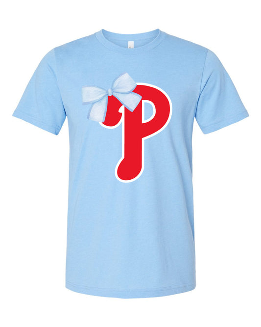 P Tee With Bow  - Prospects Baseball Shirt/ Youth and Adult Sizes