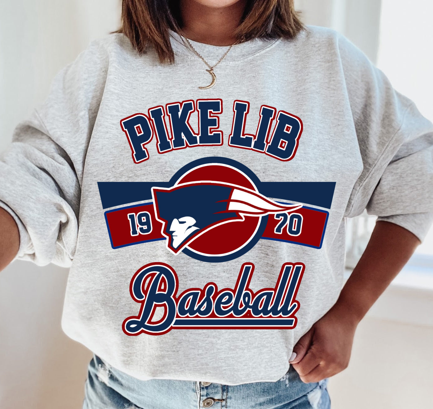 Pike Lib Baseball Sweatshirt / Gildan or Bella Canvas Brand