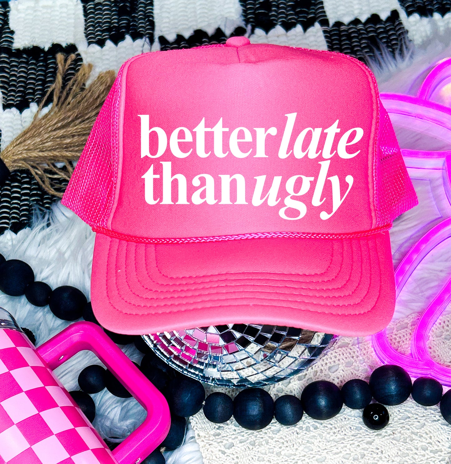 Better Late Than Ugly Hat / Funny Hats / Vacation Hats/ Summer Hat/ Multiple Colors