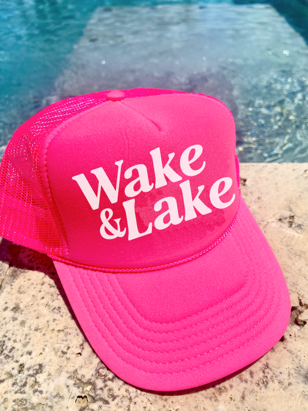 Wake and Lake Trucker Hat/ Funny Trucker Hat/ Funny Trucker Hats/Lake Day Hat /Multiple Colors