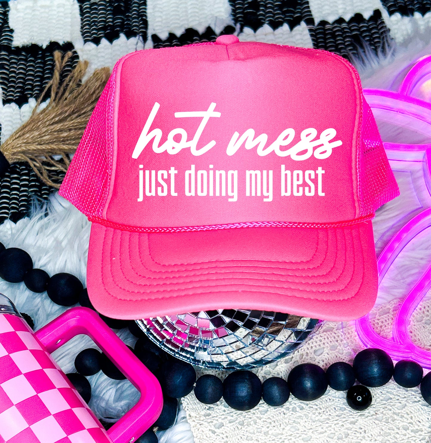 Hot Mess Just Doing My Best Trucker Hat/ Funny Gifts for Her / Otto Trucker Hat/ Girls Trip Hats