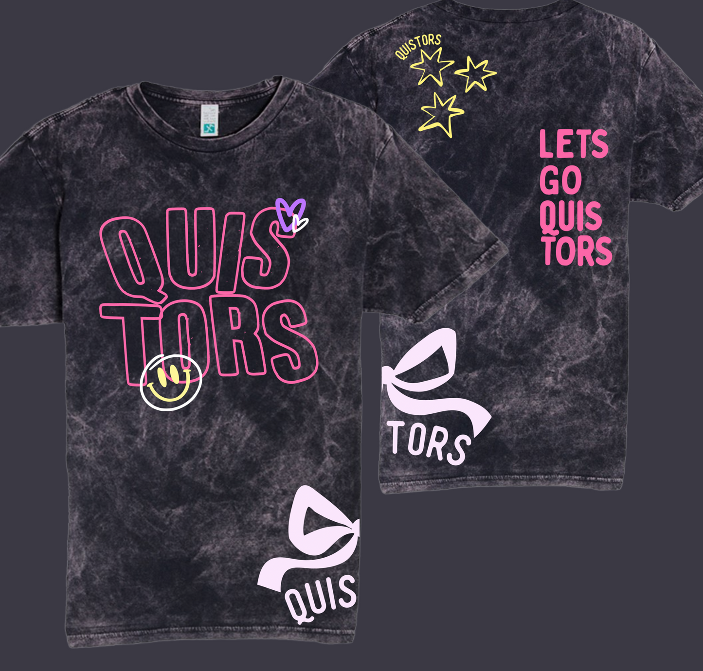 Acid Washed Quistors Spirt Wear/ Youth and Adult Sizes - Front/Back Printed - Olive Branch