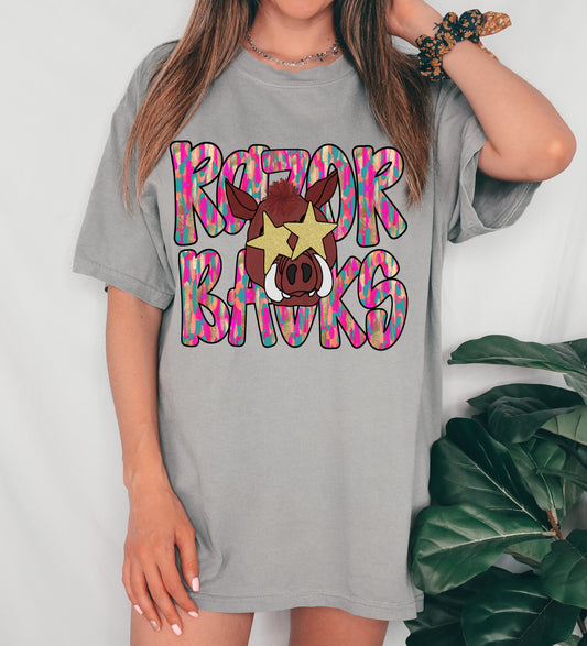 SPIRIT DROP - Razorbacks Shirt - Comfort Colors -Youth and Adult Size Tee