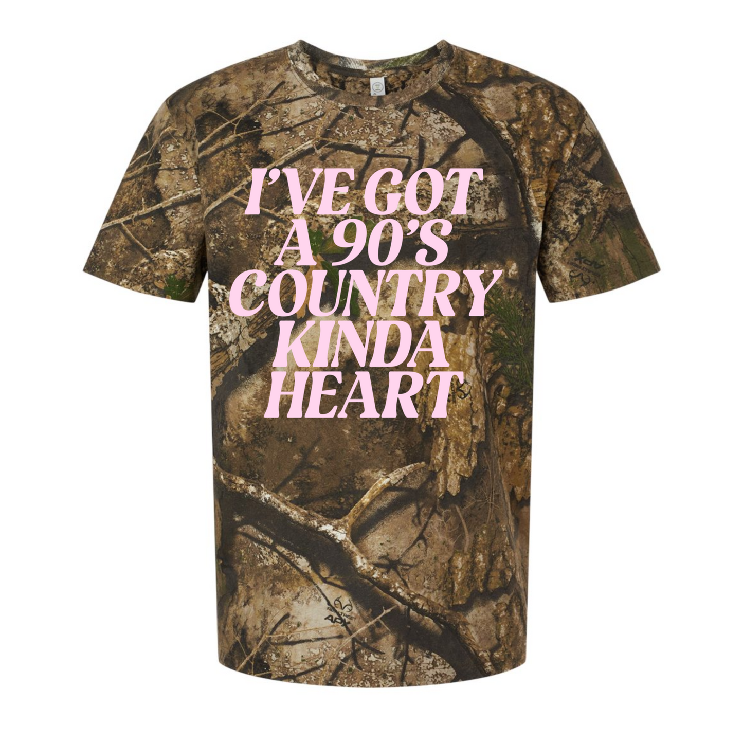 Camo I've Got A 90's Country Kinda Heart Shirt/ Unisex Sized Tee/ Realtree Camouflage Shirt