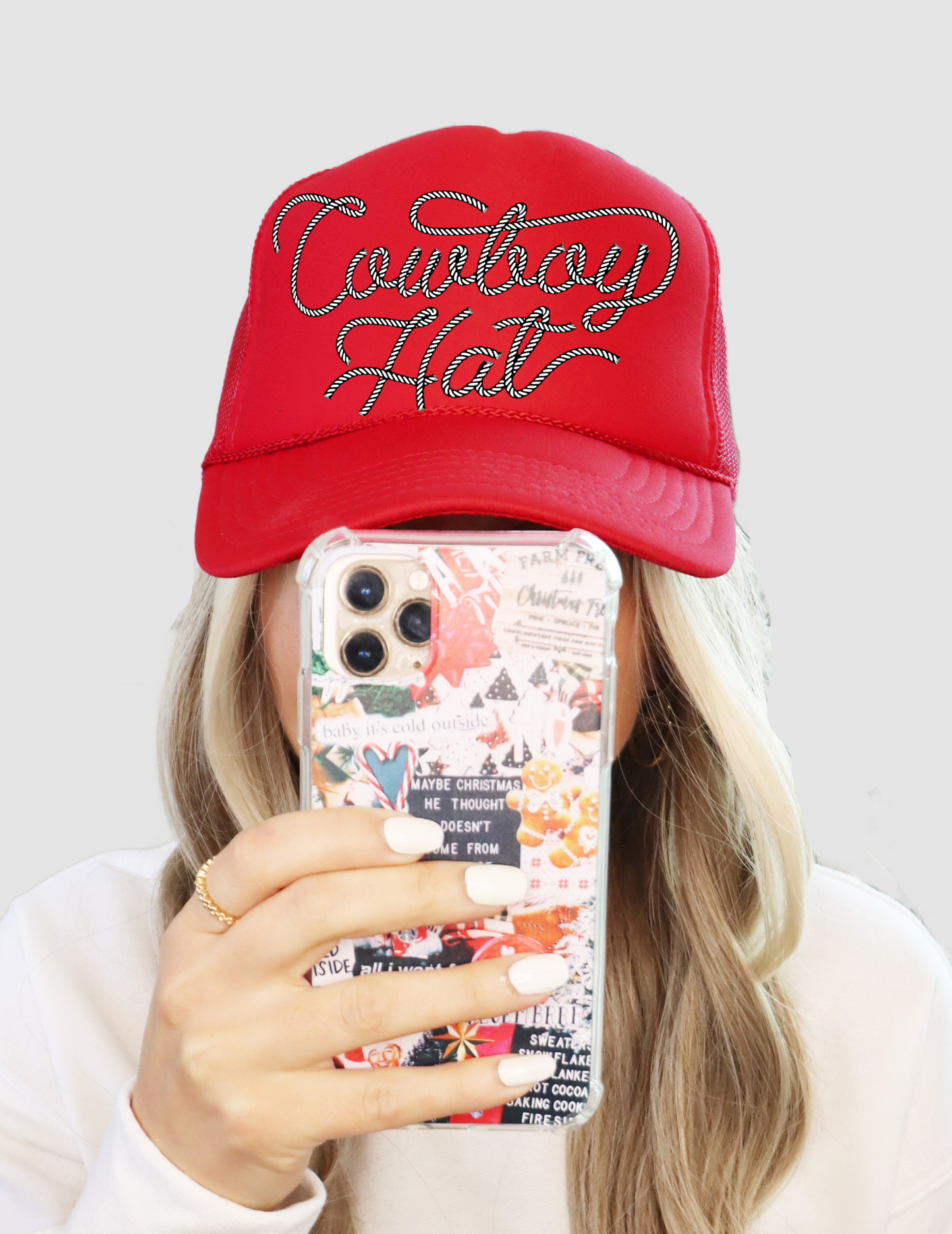 Cowboy Hat Trucker Hat/ Gifts for Her/ Vintage Beer Style Hat