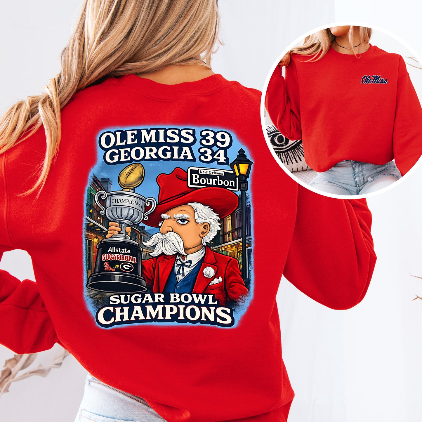 Bella or Gildan Sugar Bowl Champs Hotty Toddy Sweatshirt / Mississippi Sweatshirt / Ole Miss Sweater / Youth and Adult Sizes