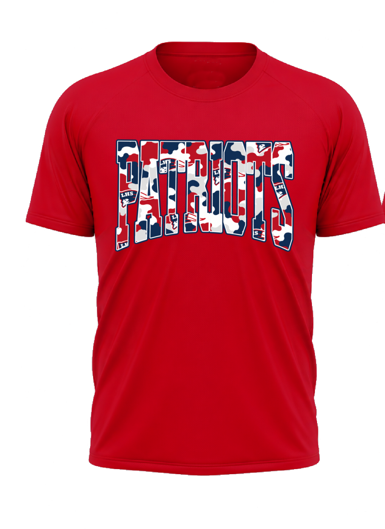 Drifit Patriots Tee - Camo Print with Patriots Logo / Youth and Adult Sizes