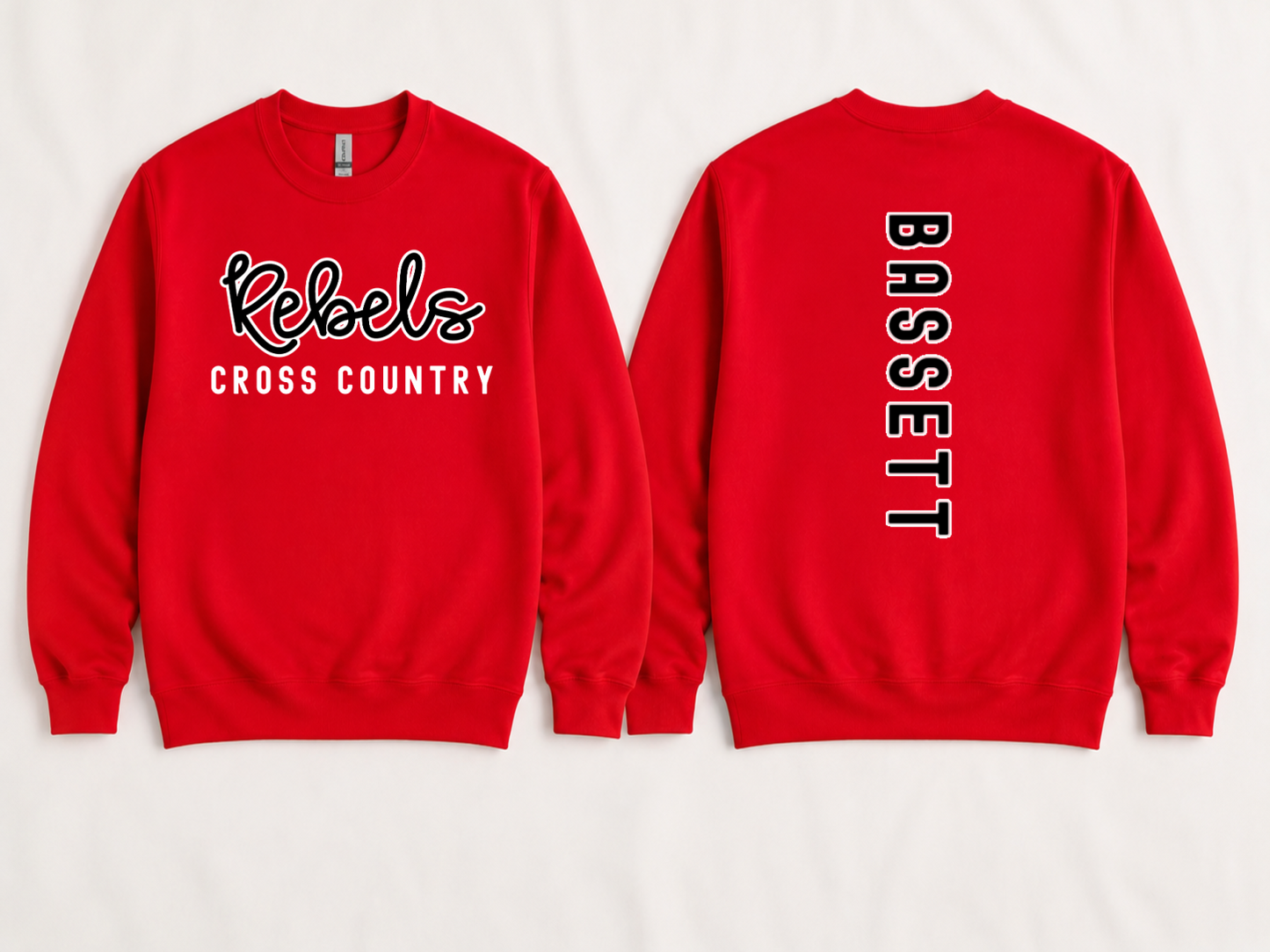 Zion Chapel Rebels Cross Country Sweatshirt- Customized Front and Back/ Gildan or Bella Canvas Options