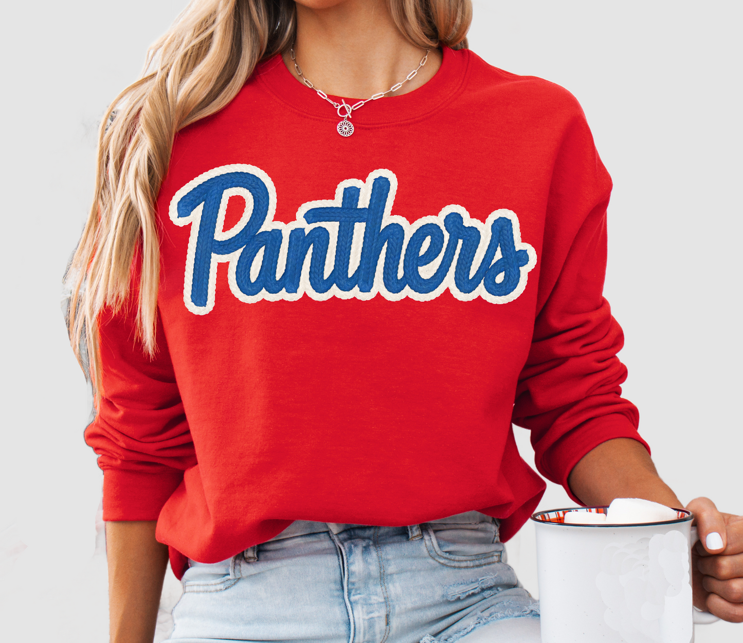 Panthers Bella or Gildan Brand Faux Yarn Sweatshirt/ Youth and Adult Sizes