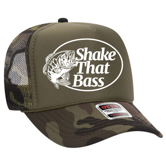 Camo Shake That Bass Trucker Hat/ Funny Trucker Hat