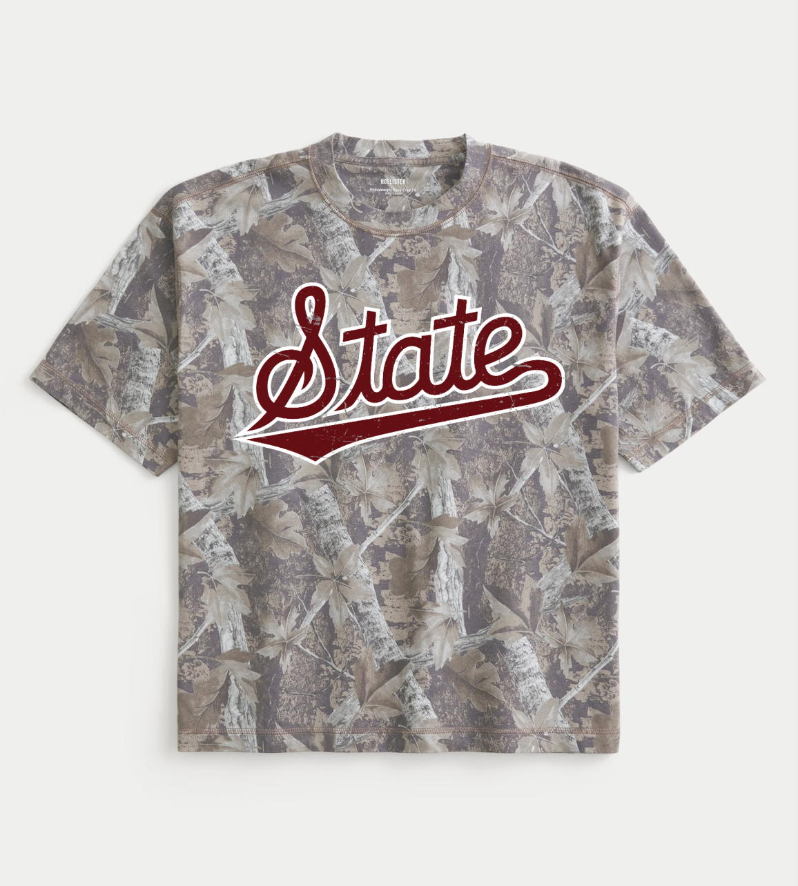 Boxy Camo Crop - State Script Shirt