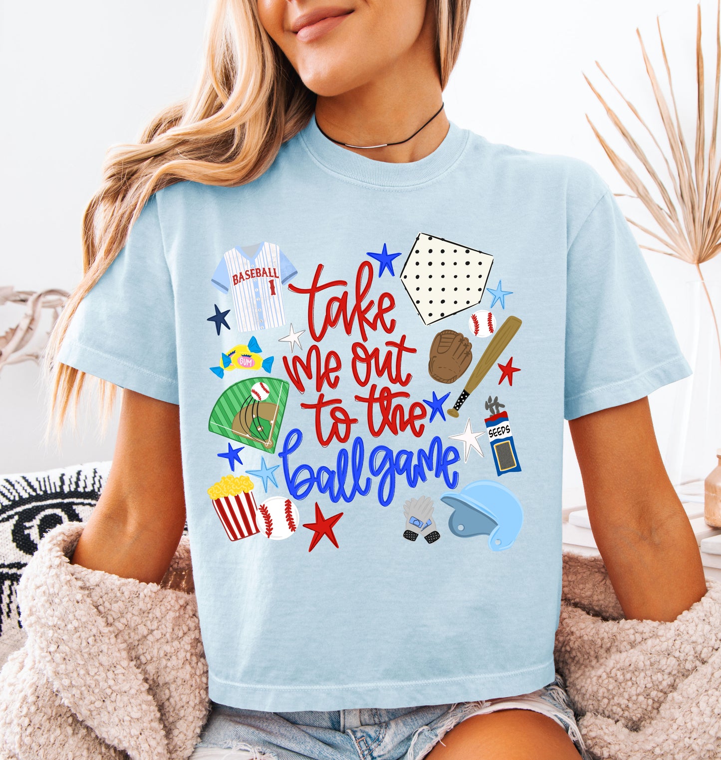 Cropped Take Me Out To The Ball Game/ Baseball Cropped Tee / Adult Sizes /Funny Baseball Tees