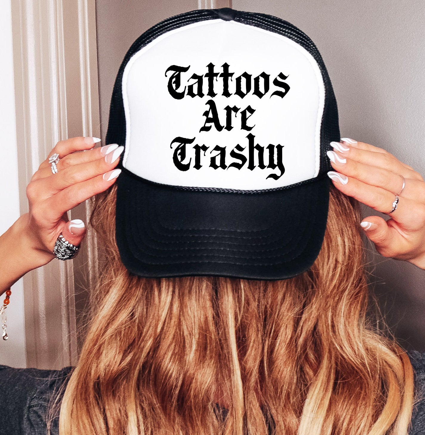 Tattoos Are Trashy Trucker Cap/ Funny Hats for Women