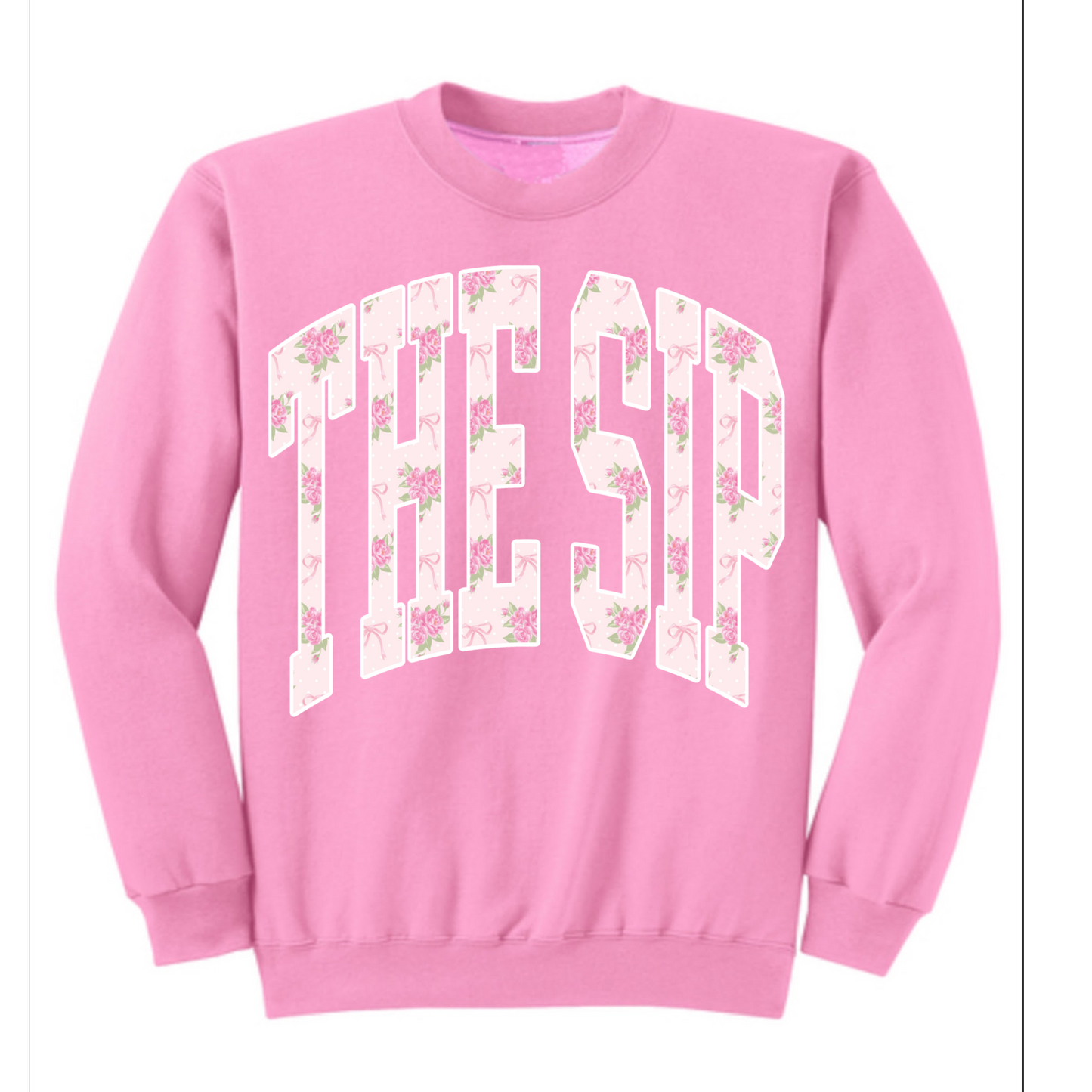 Port and Co Brand "The Sip" Floral Print Sweatshirt/Floral Sweatshirt/ Adult Sizes