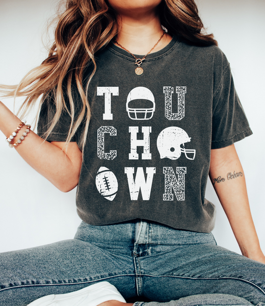 Bella Canvas or Comfort Colors Football Touchdown Tee/ Fall Shirt/ Youth and Adult Shirts
