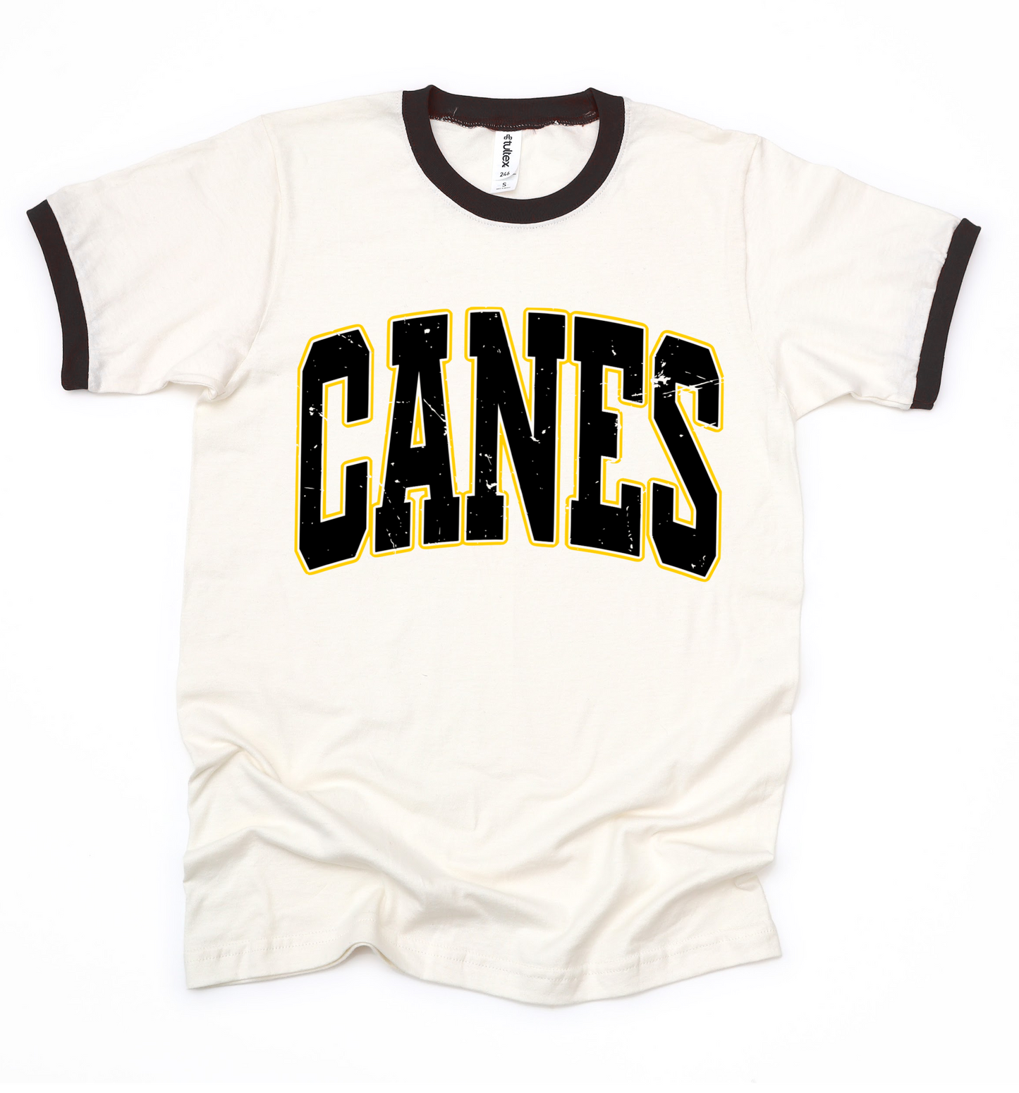 Tultex Brand Ringer Canes Baseball Shirt/ Adult Sizing- Multiple Colors