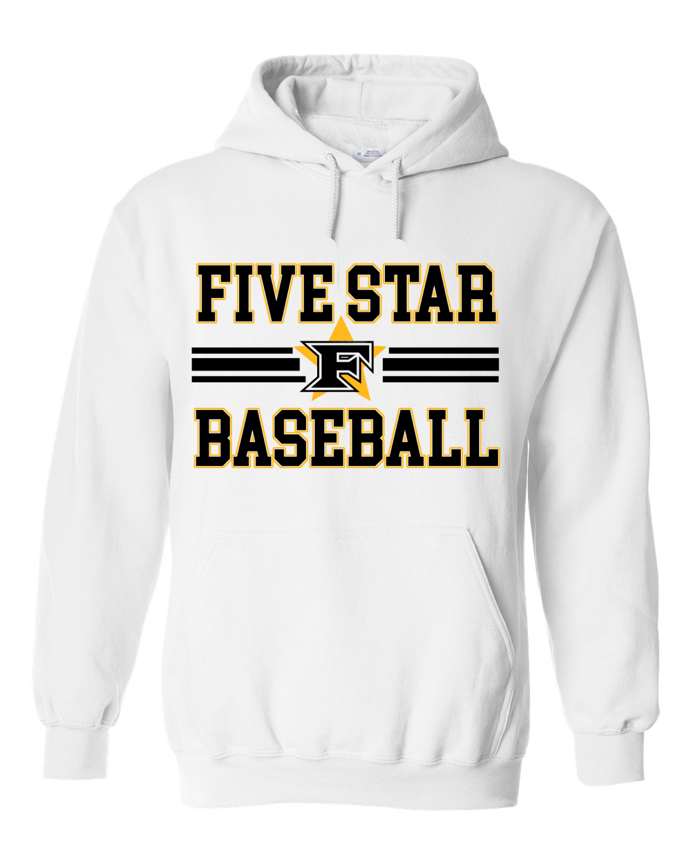 White Five Star Hoodie/ Youth and Adult Sizes