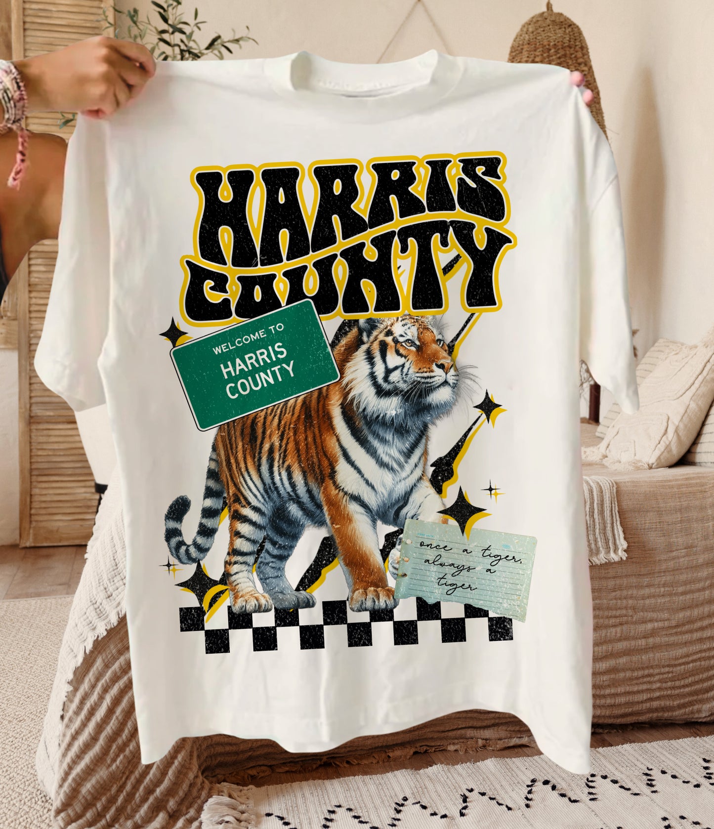 Ivory or White Bella or Comfort Colors Harris County Tigers - Once A Tiger Always A Tiger Shirt/ Lewisburg Patriots /Youth and Adult Sizes / EXCLUSIVE DESIGN