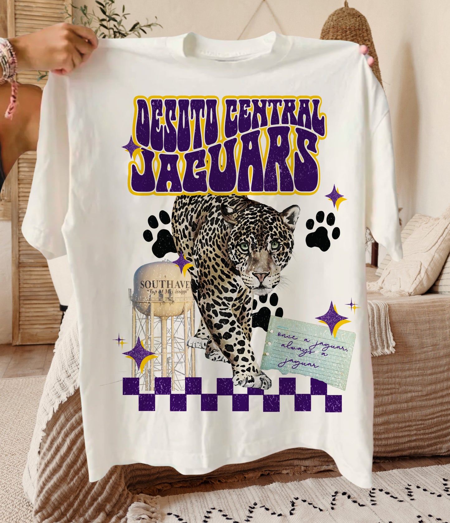 Comfort Colors or Bella Canvas Desoto Central Jaguars Scrapbook Tee / Desoto County Schools / Mississippi School Shirt /Youth and Adult Sizes - DC Jags/ Desoto Central