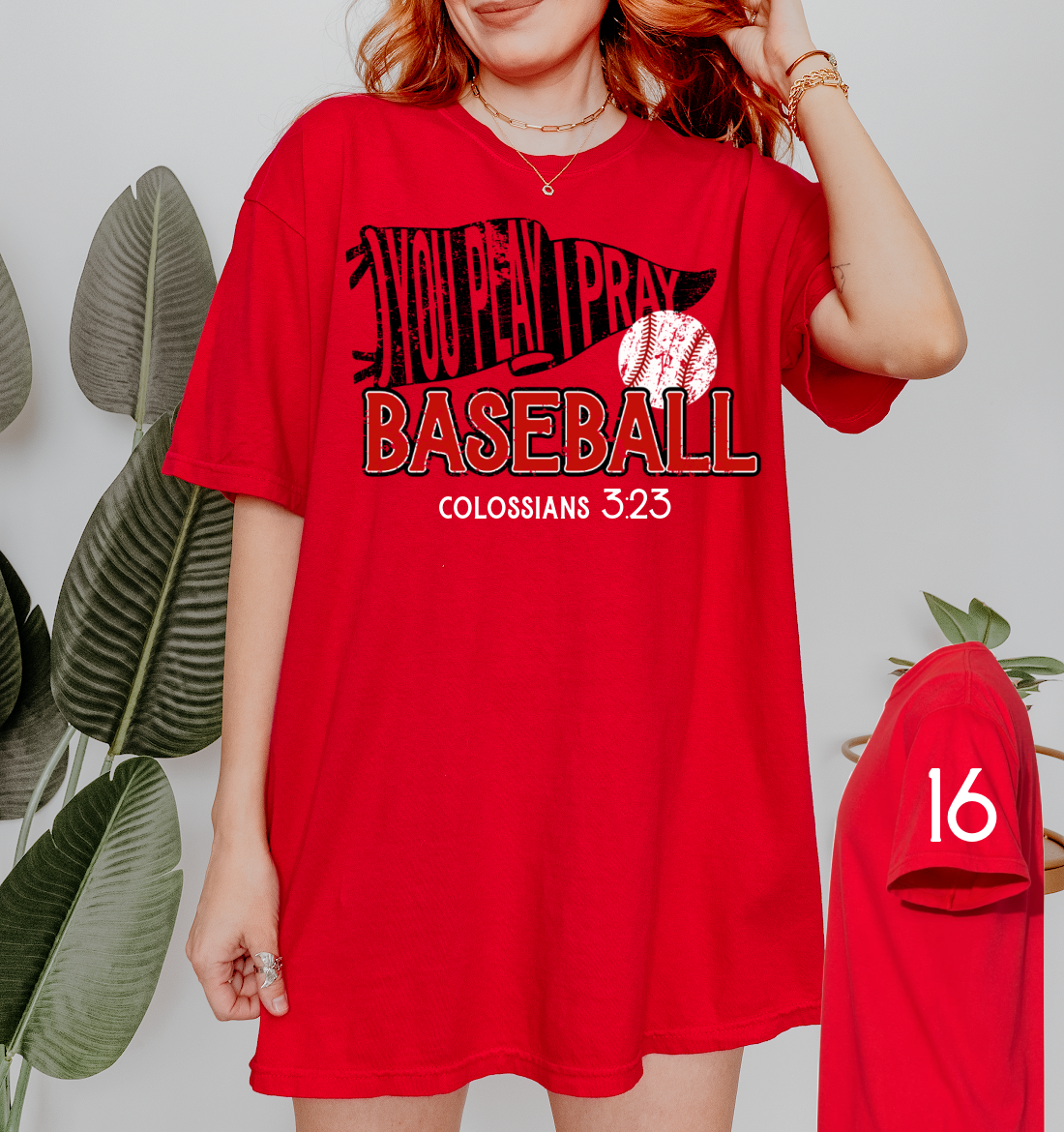 You Play I Pray Sports Team Shirt with option for Sleeve Print/ Baseball Mom Shirt / Any Sport Available