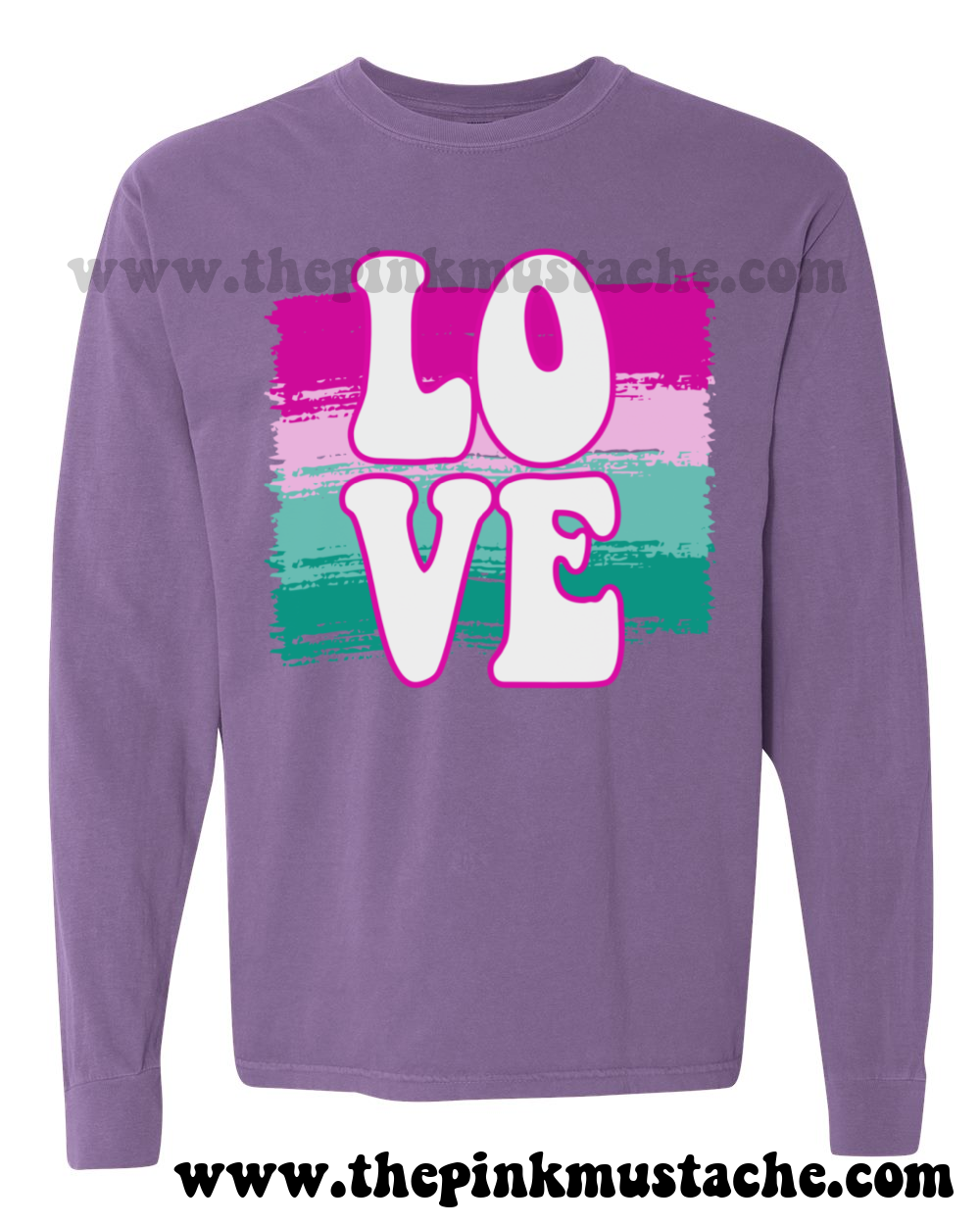 Comfort Colors Long Sleeved Love Valentines Day Inspired Retro Softstyle Tee/ Valentine's Shirt