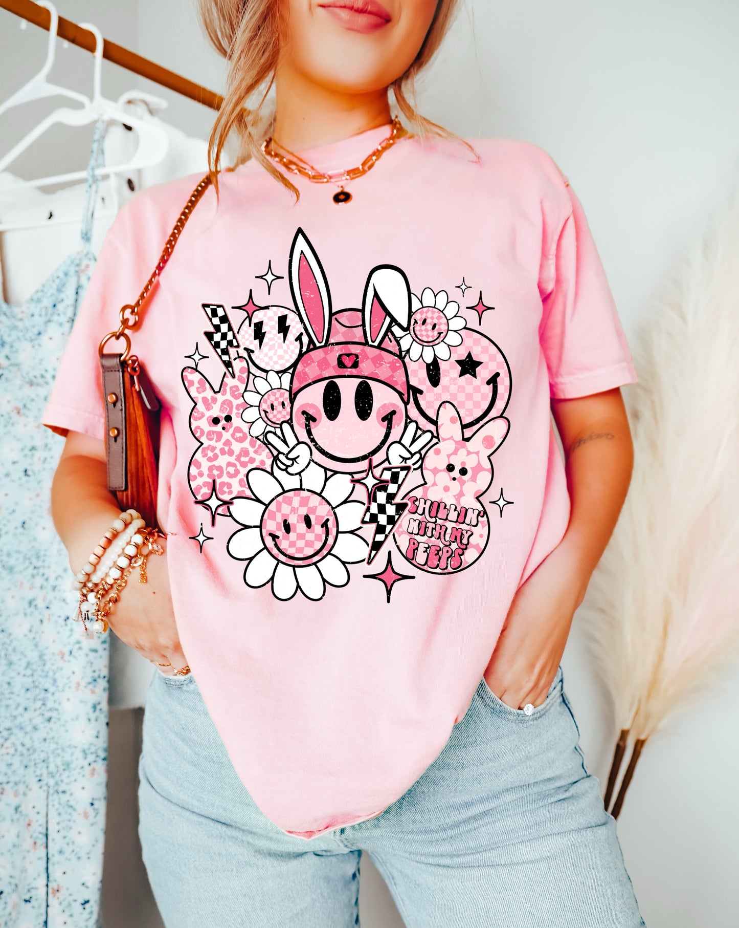 Pink Comfort Colors or Bella Canvas Easter Things Tee/ Toddler, Youth, and Adult Sizes