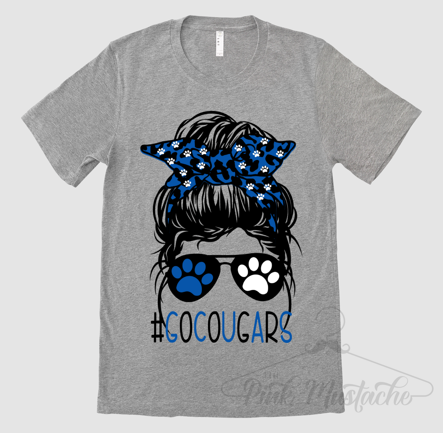 Messy Bun Go Cougars Soft Style School Tee
