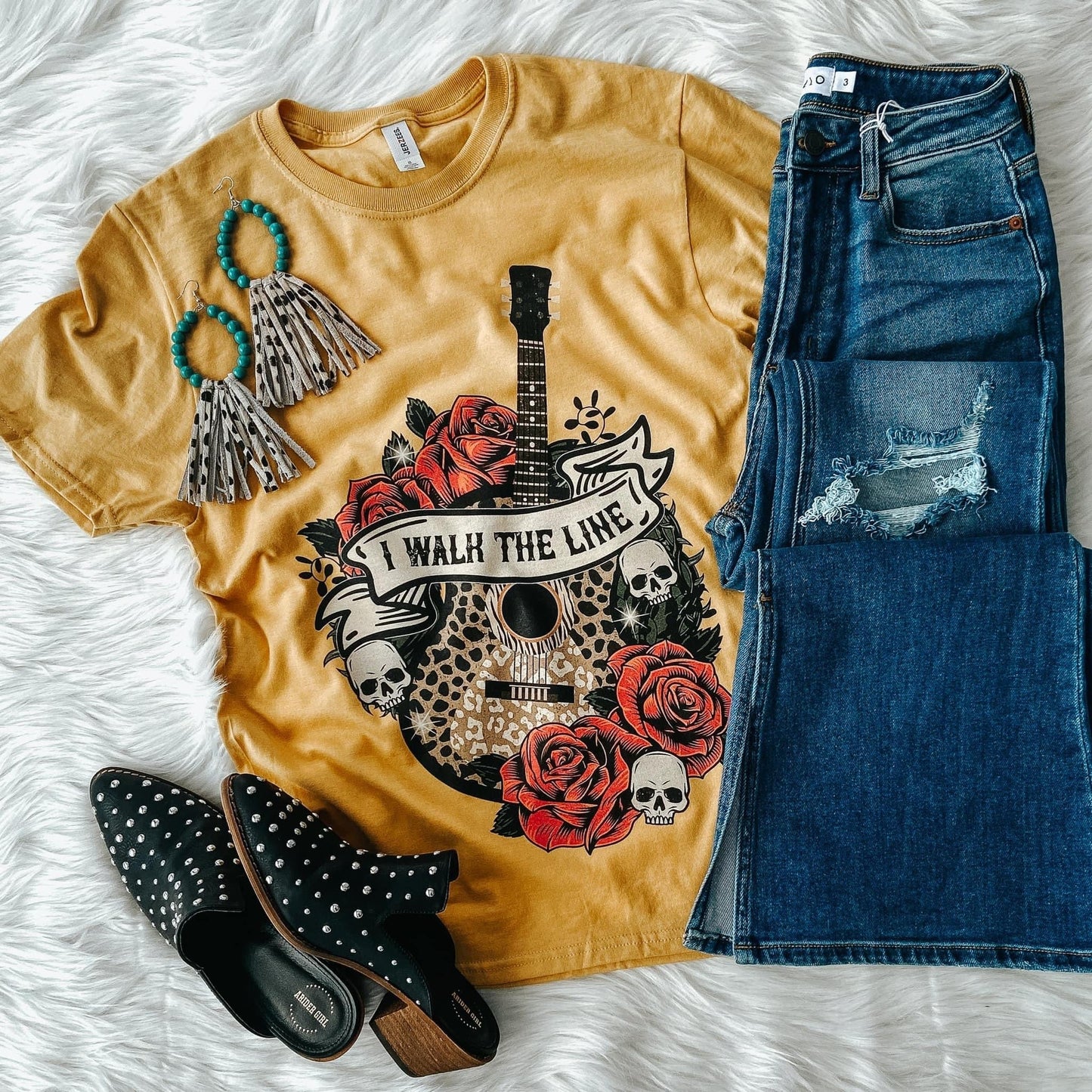 I Walk The Line Rocker Tee/ Rock N Roll Soft Style Tee